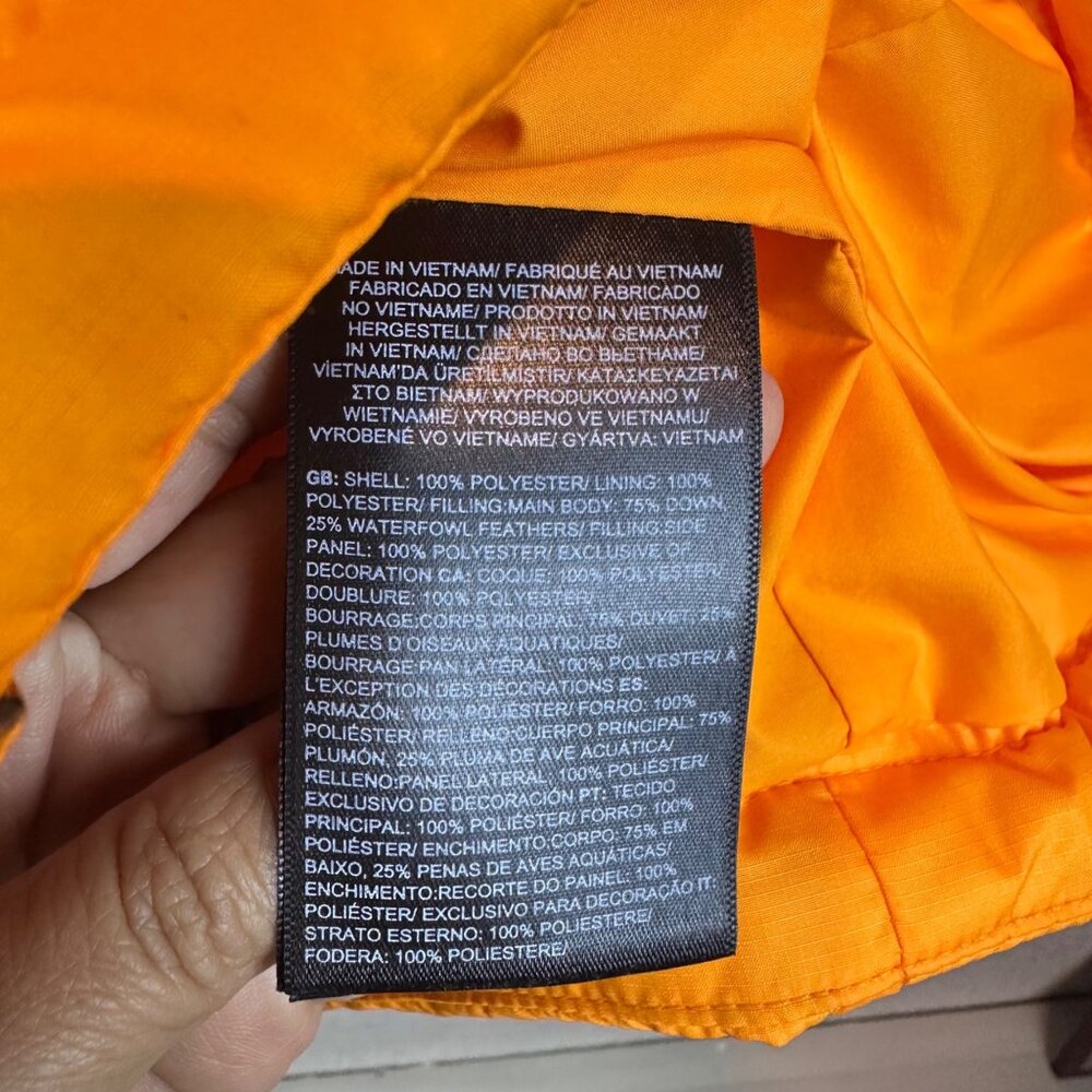 The North Face Orange Black Puffer Vest Mens M Zip Outdoor Gorpcore - Picture 11 of 12